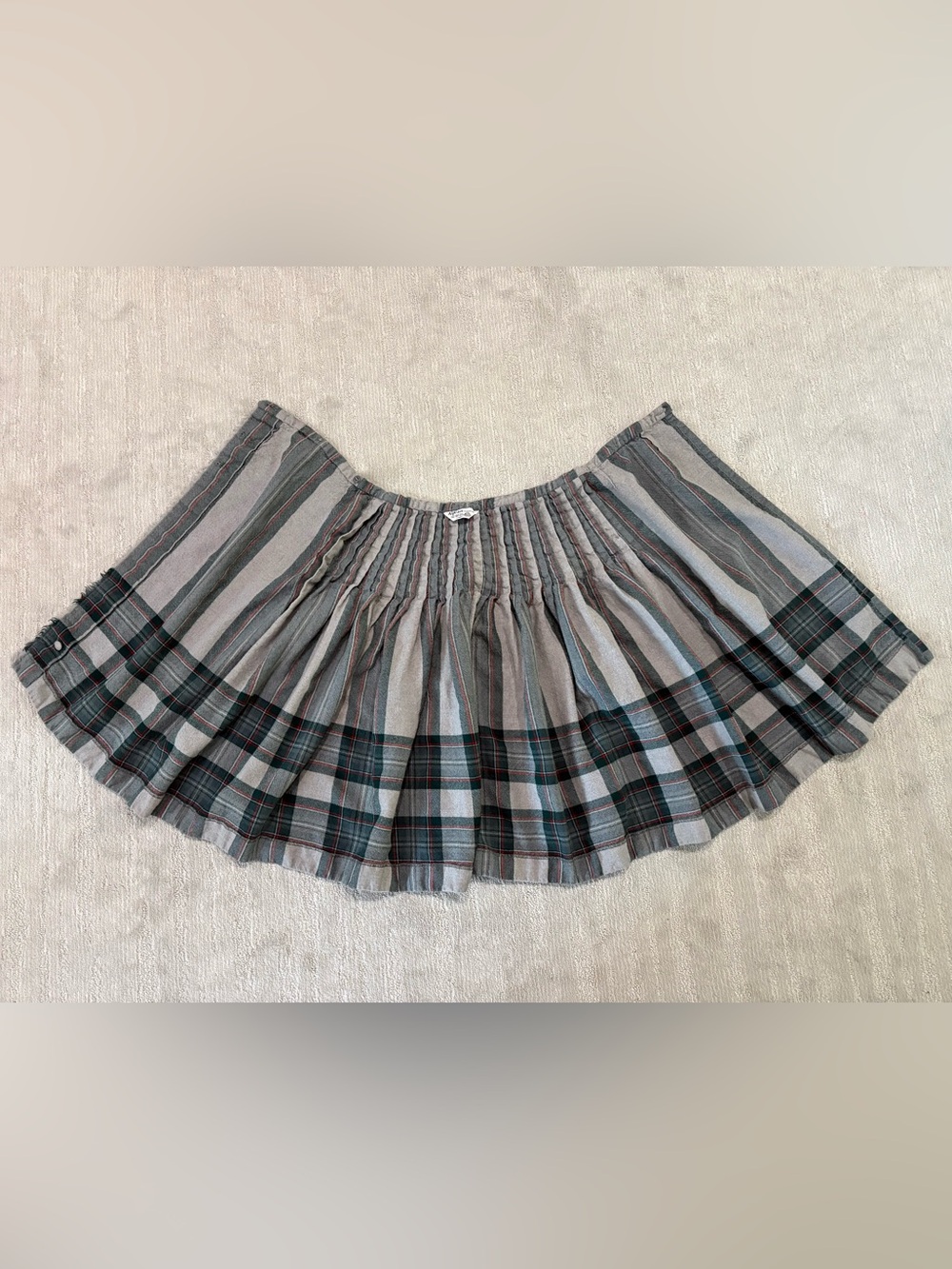 Vintage Aljean Canada Pure Wool Plaid Pleated Kilt Style Midi Skirt Cottagecore